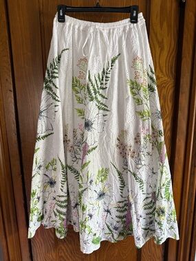 Anthropology ‘forever that girl’ eyelet floral skirt - M